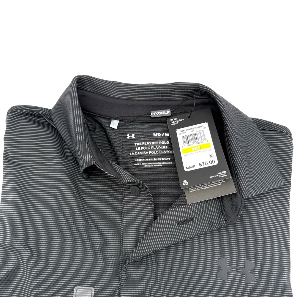 NWT New Under Armour Men's Playoff 3.0 Stripe Golf Polo Medium M Shirt UA Top - Picture 4 of 4